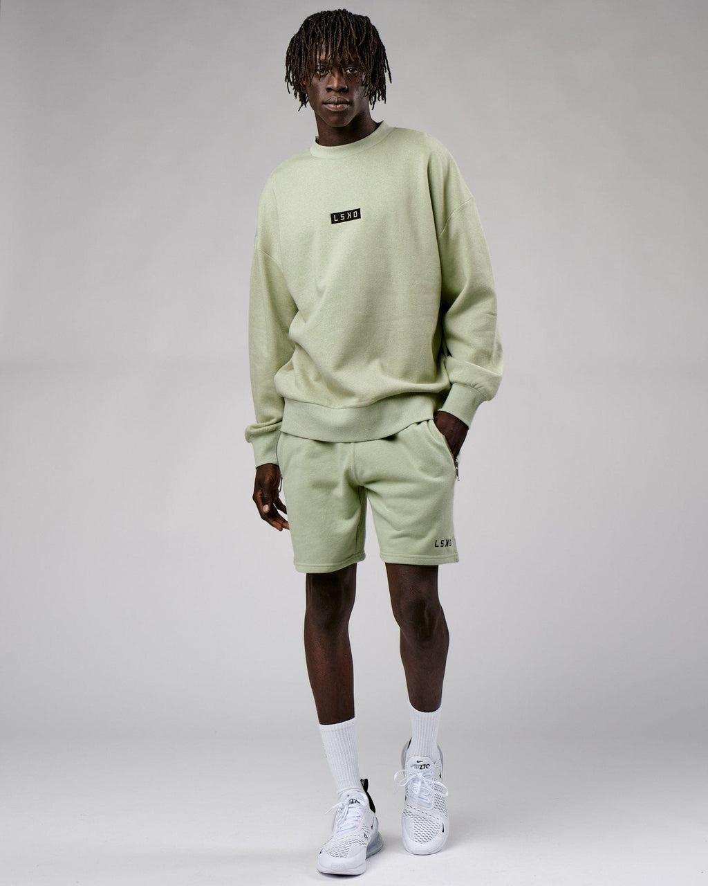 Model wearing Cornerstone Sweater Oversize - Desert Sage