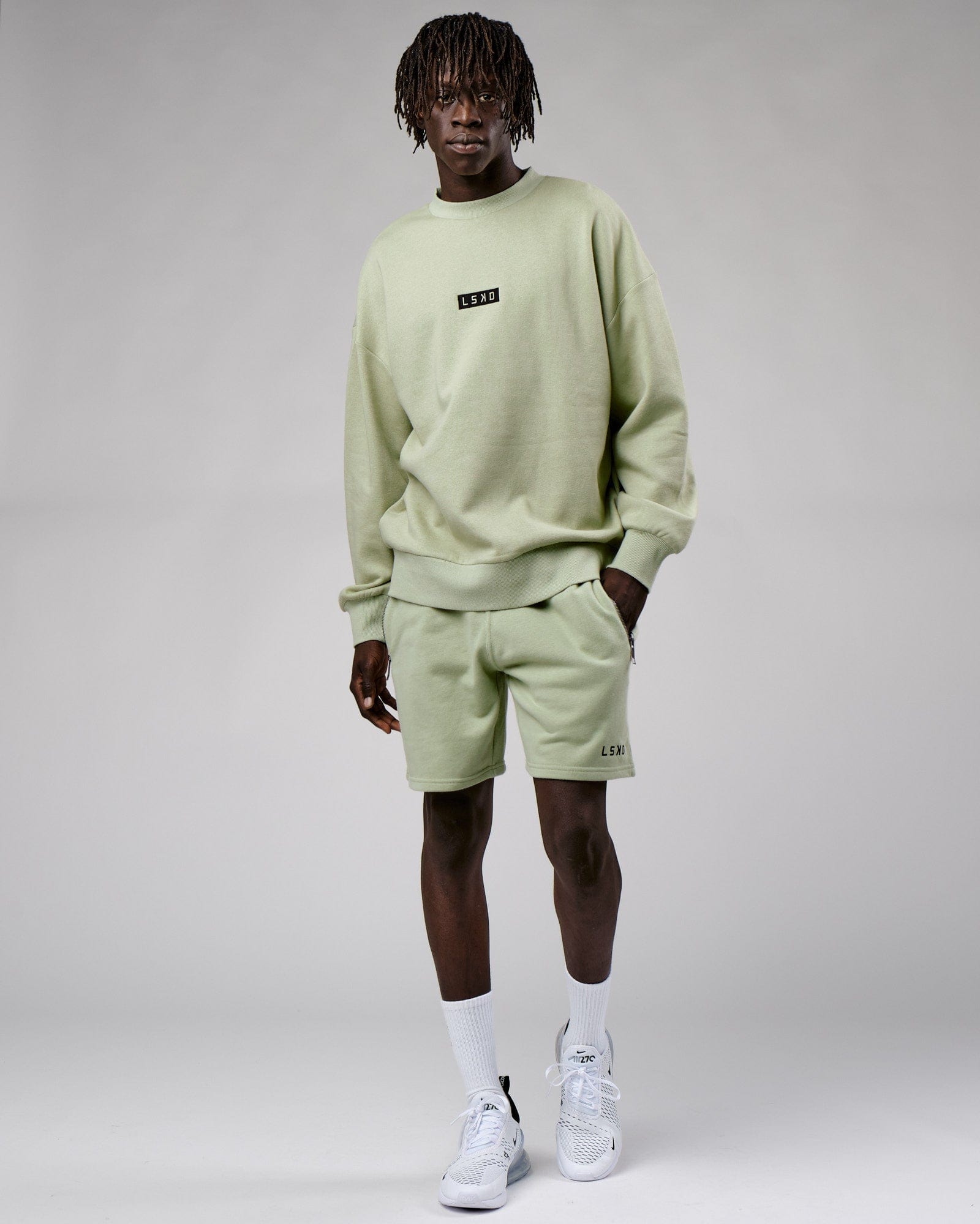 Model wearing Cornerstone Sweater Oversize - Desert Sage