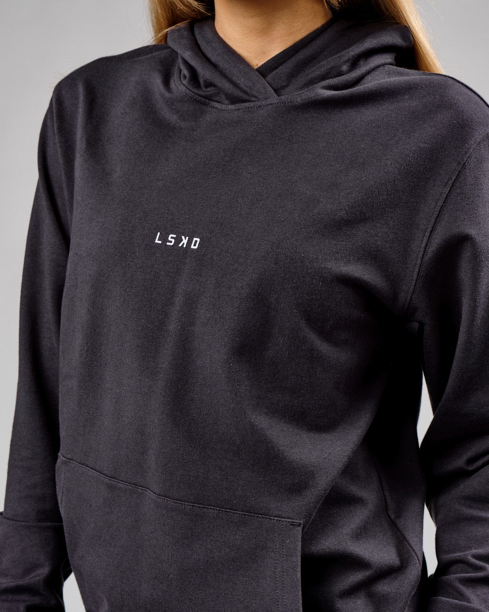 Model wearing Unisex Base Hoodie - Phantom