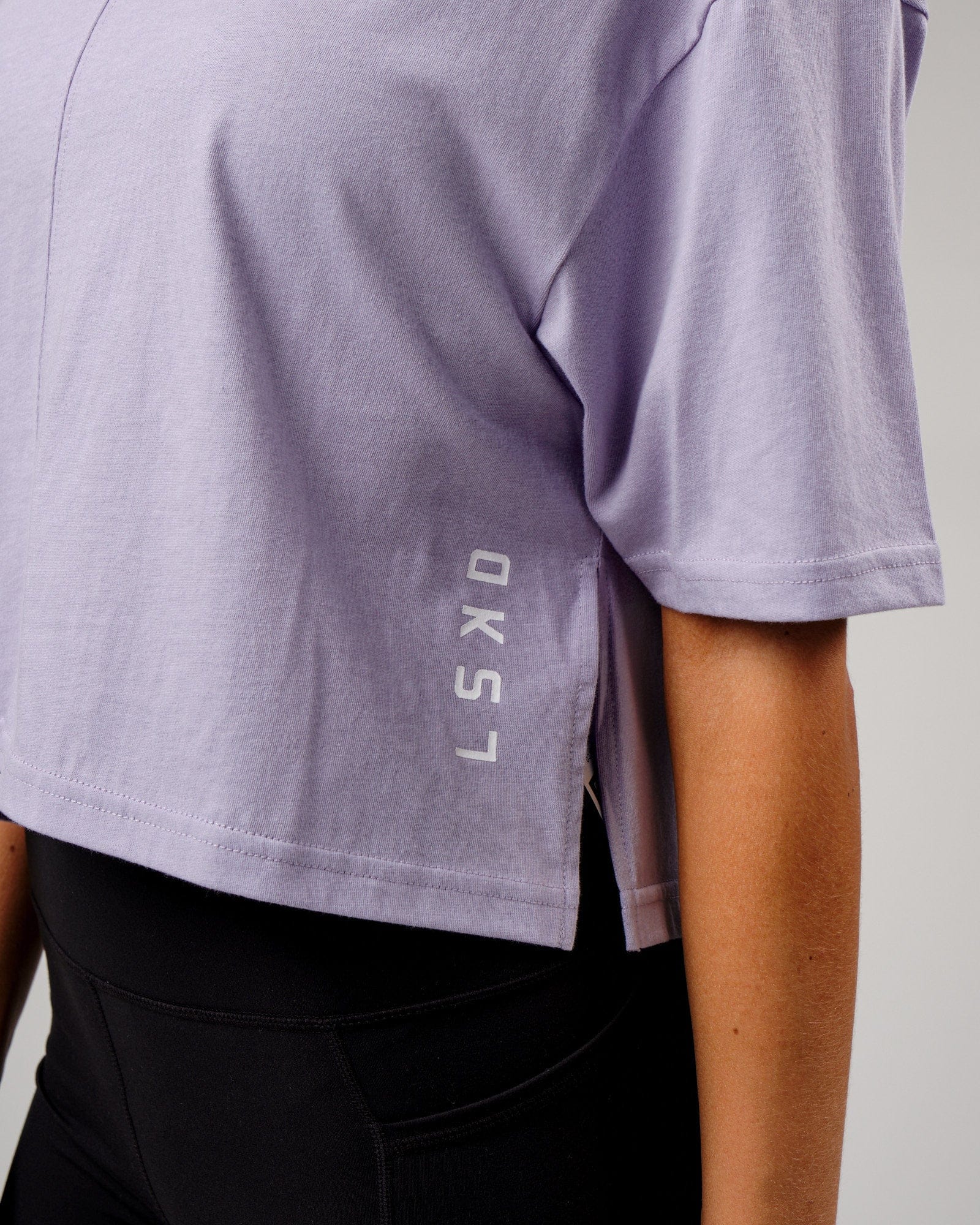 Model wearing Bella Tee - Cosmic Sky