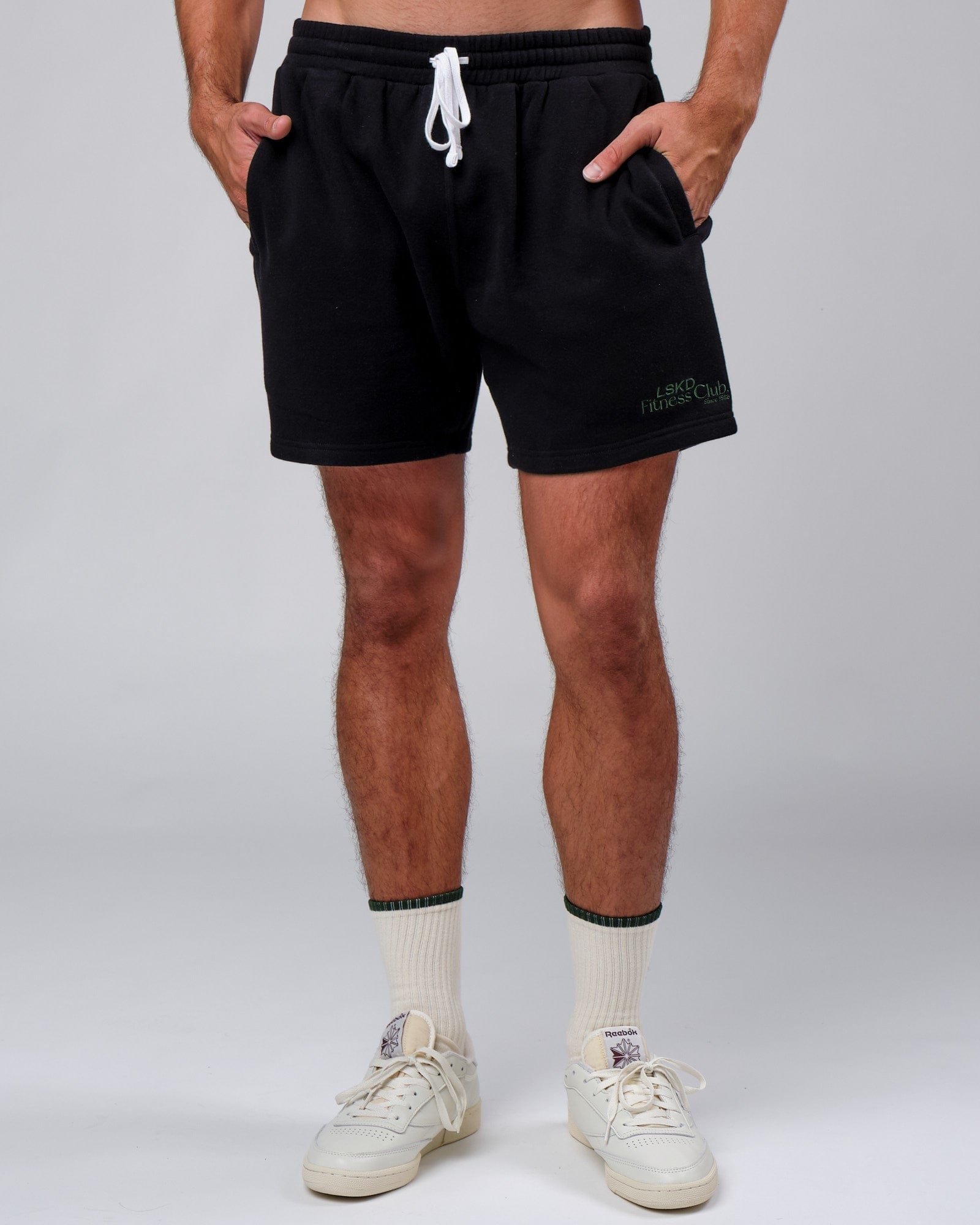 Model wearing Clubhouse Track Short - Black