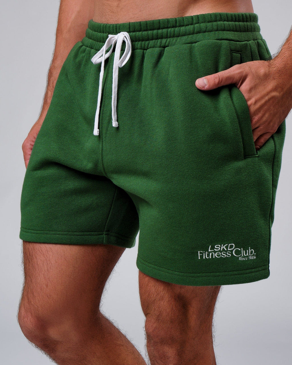 Model wearing Clubhouse Track Short - Eden Green