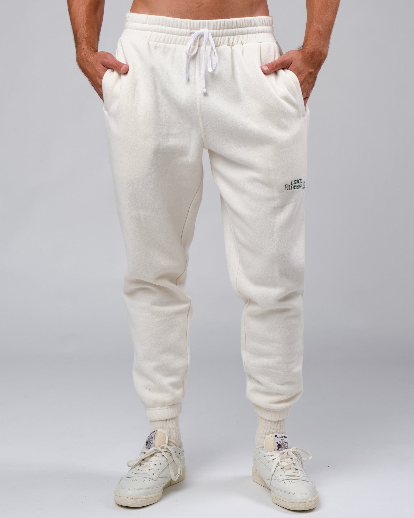 Model wearing Clubhouse Track Pant - Cream