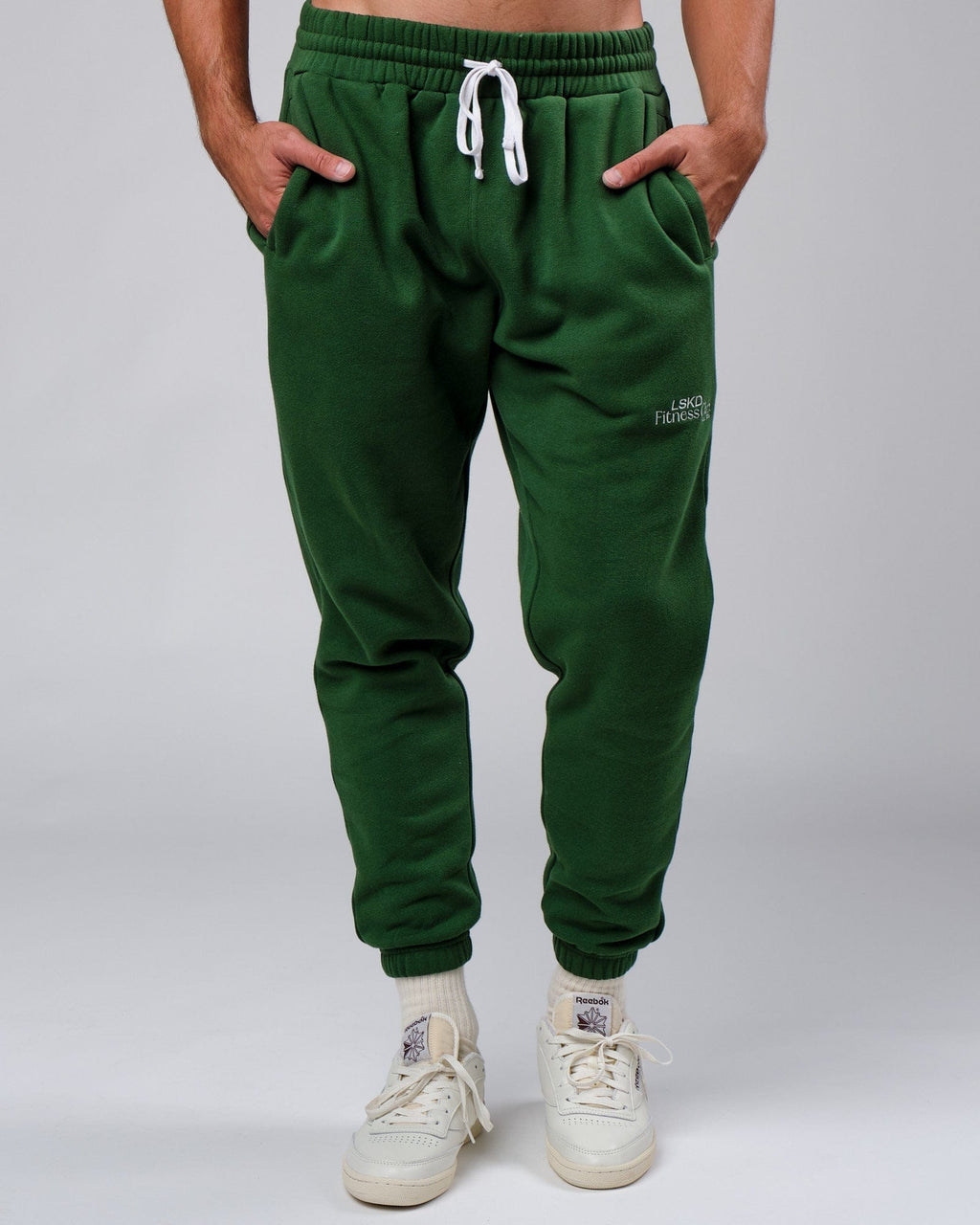Model wearing Clubhouse Track Pant - Eden Green