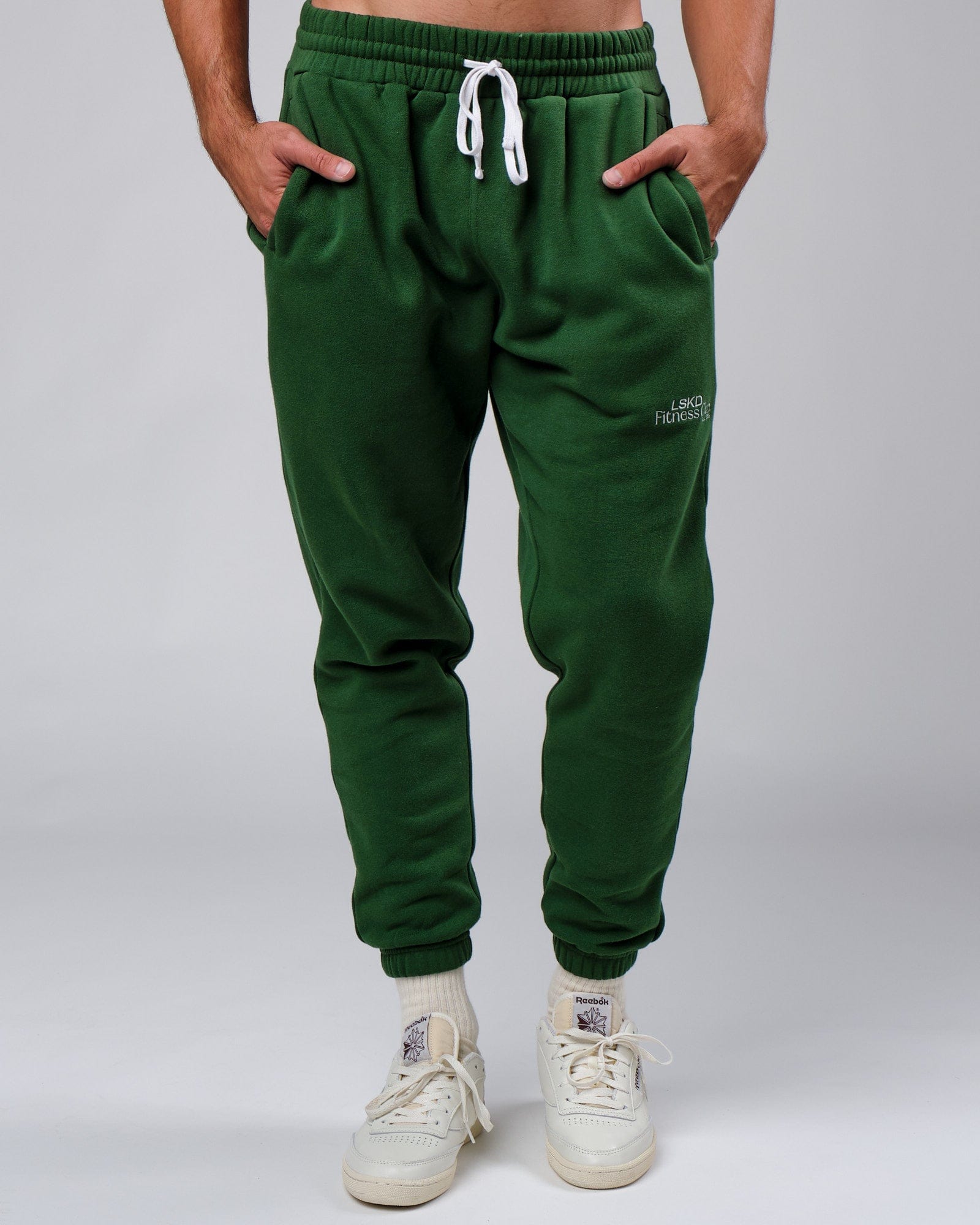 Model wearing Clubhouse Track Pant - Eden Green