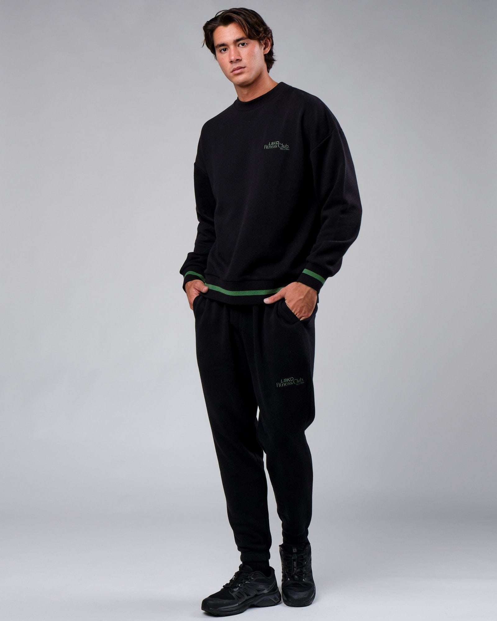 Model wearing Clubhouse Track Pant - Black