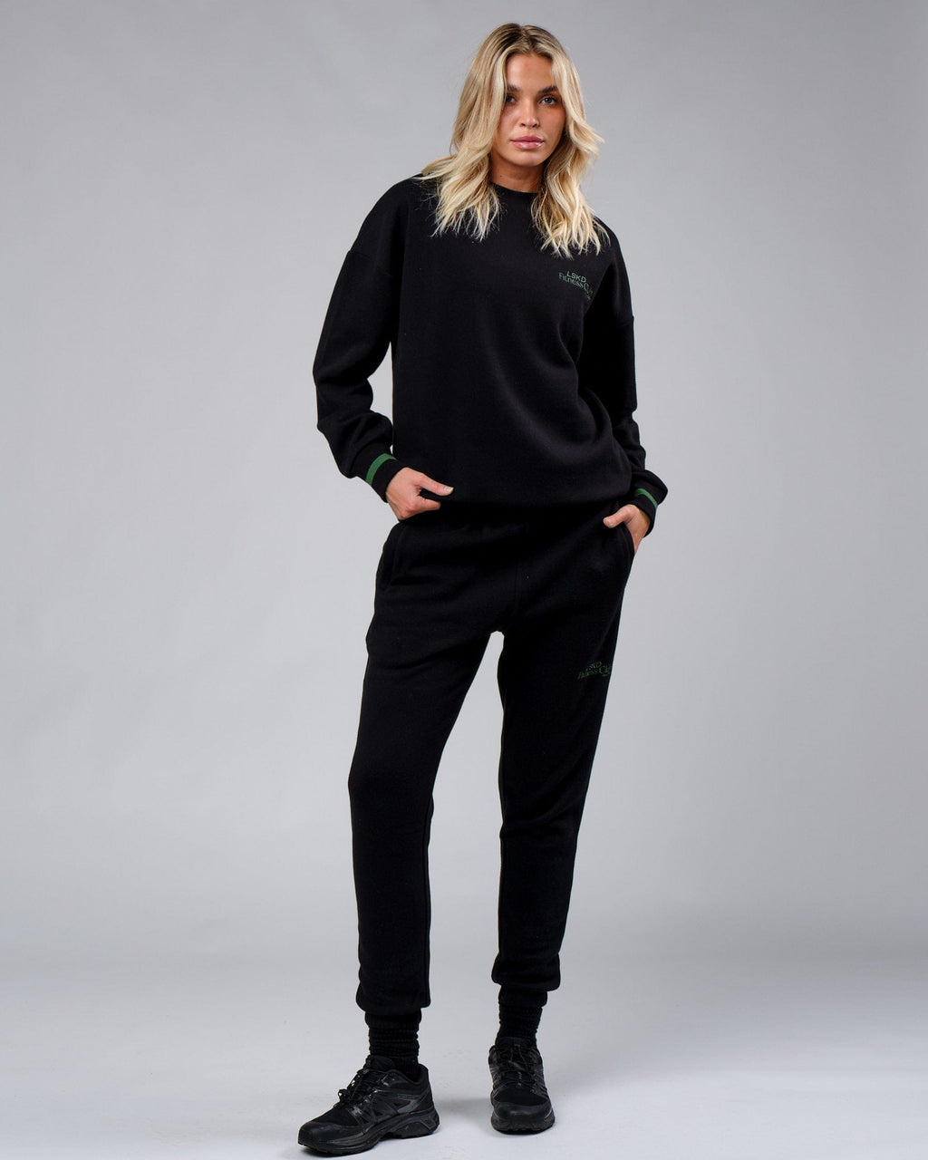 Model wearing Unisex Clubhouse Track Pant - Black