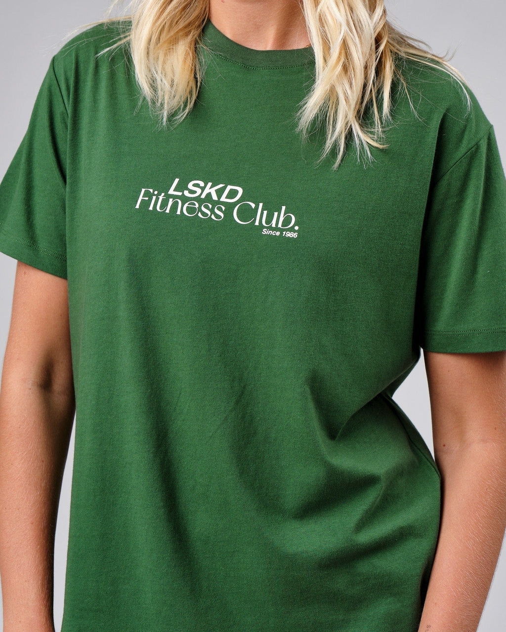 Model wearing Clubhouse Tee - Eden Green
