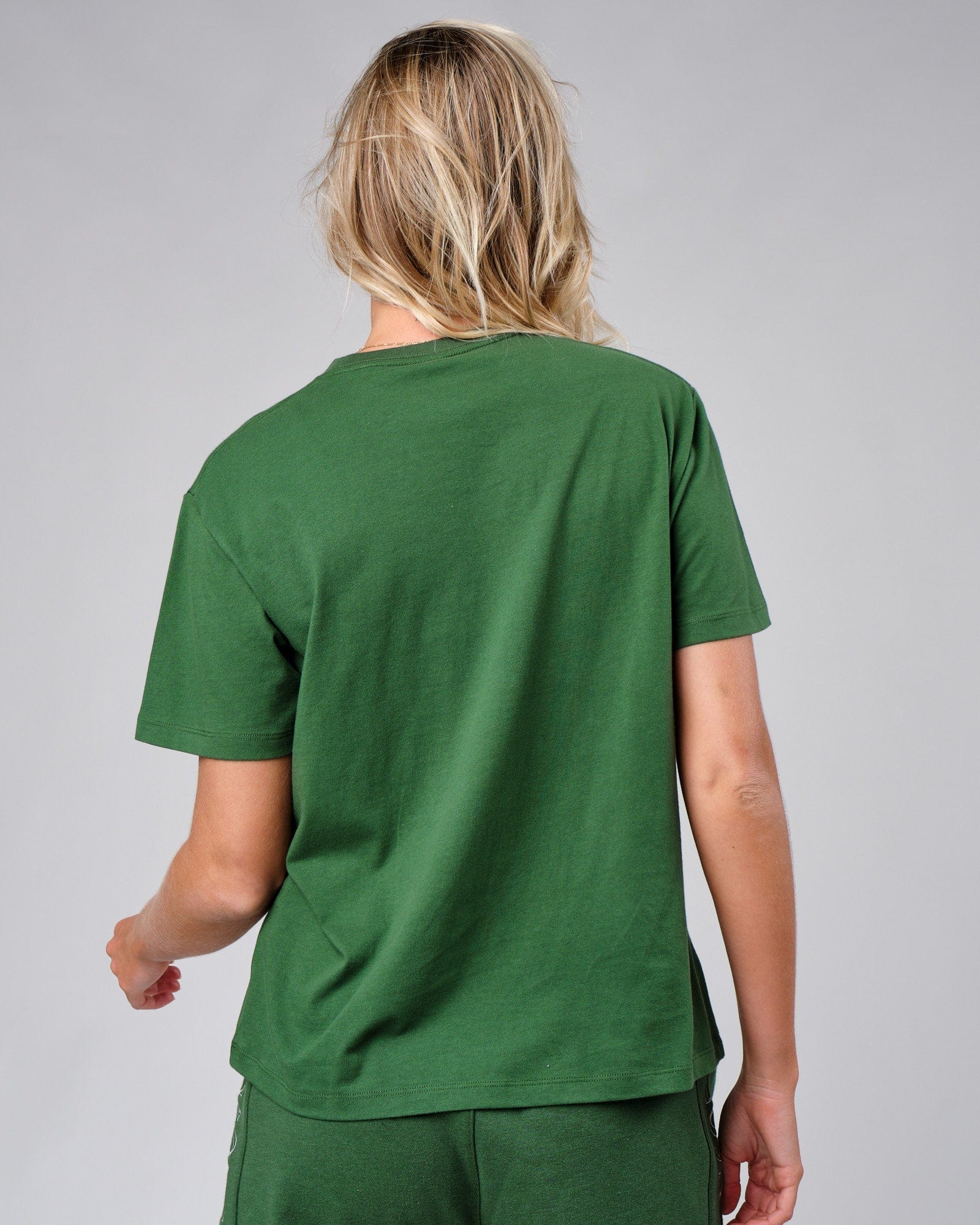 Model wearing Clubhouse Tee - Eden Green