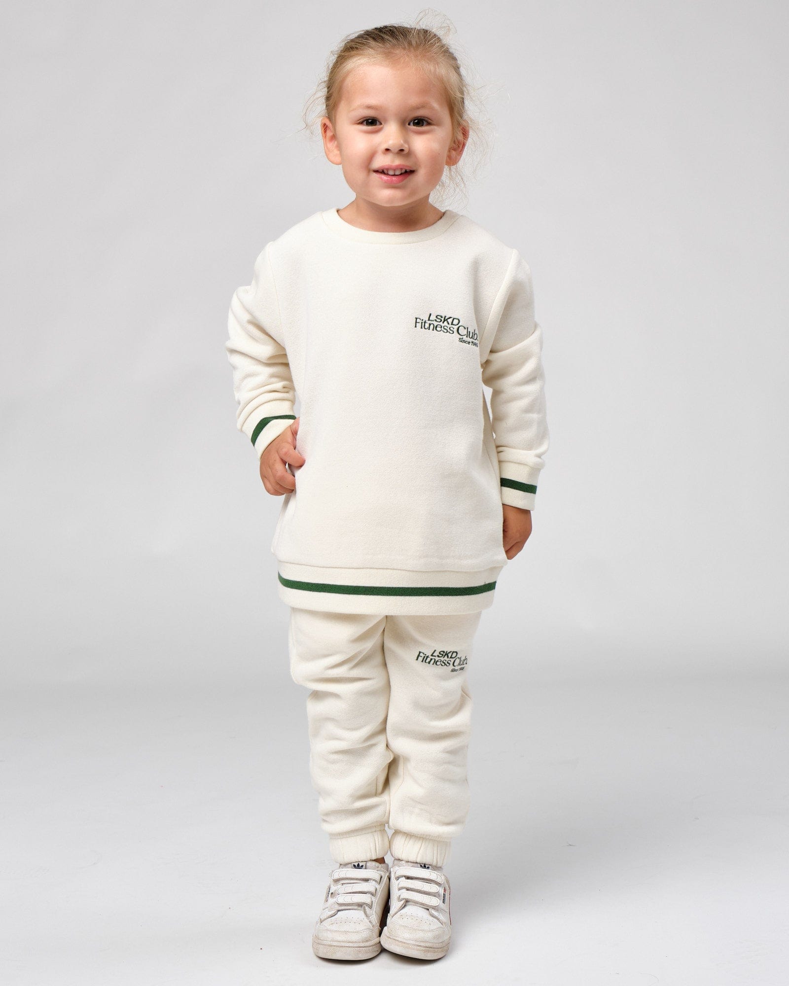 Model wearing Clubhouse Track Pant (00-8) - Cream