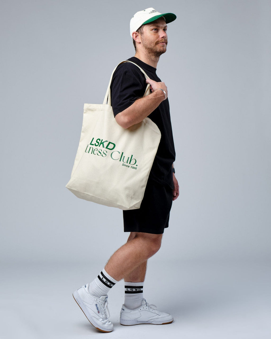 Model wearing Clubhouse Tote Bag Oversize - Cream