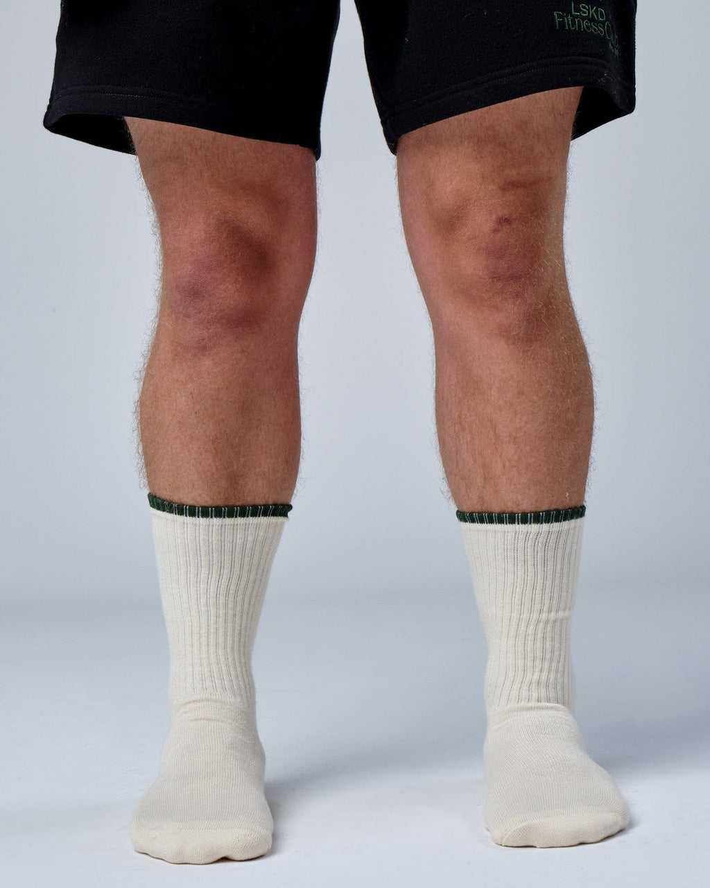 Model wearing Social Crew Sock - Cream