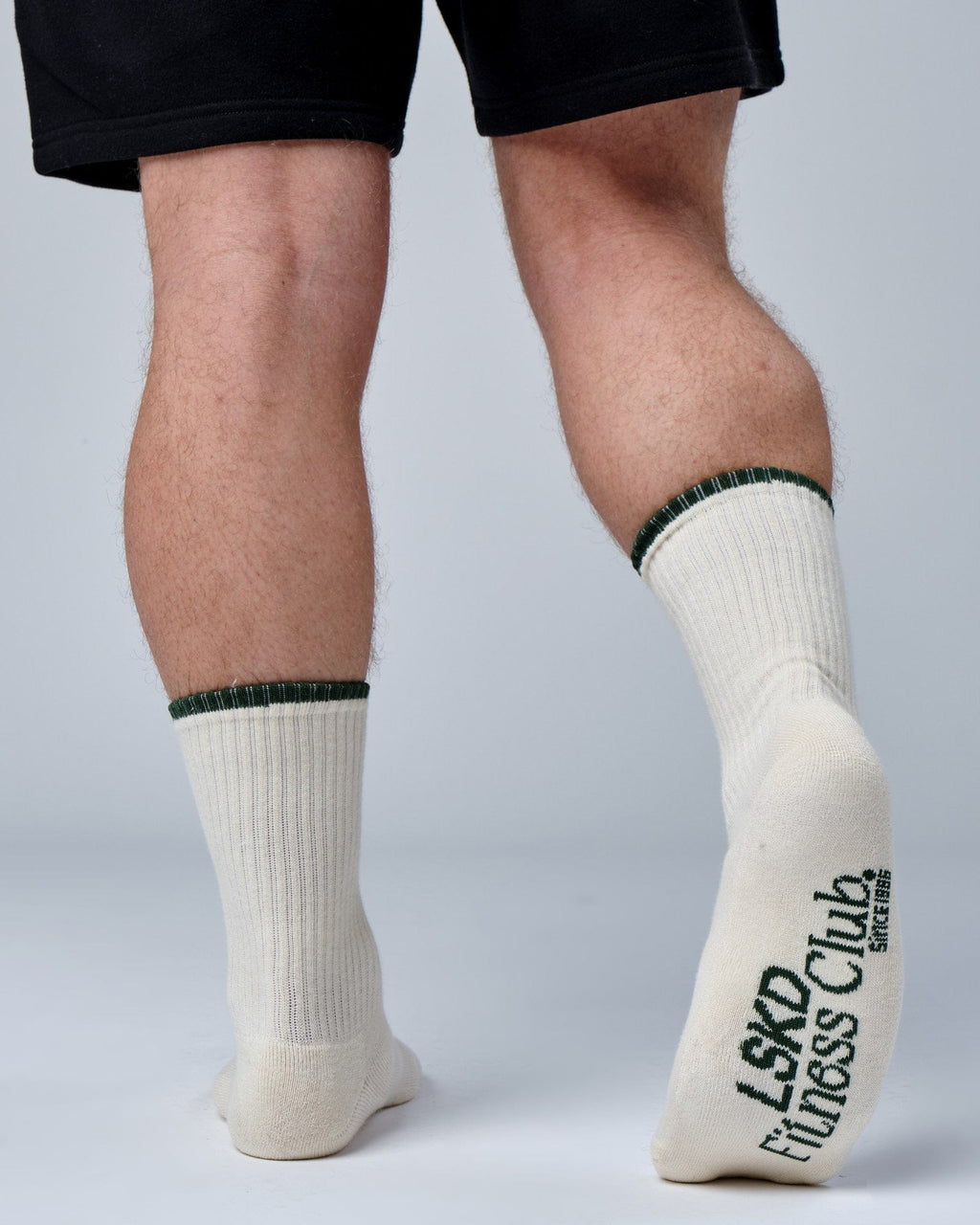 Model wearing Social Crew Sock - Cream