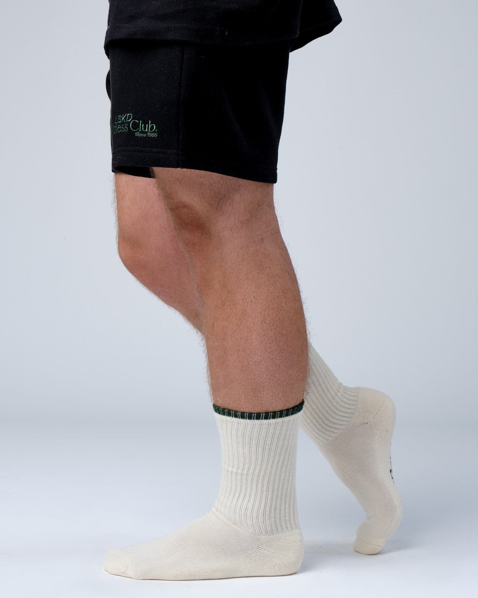 Model wearing Social Crew Sock - Cream