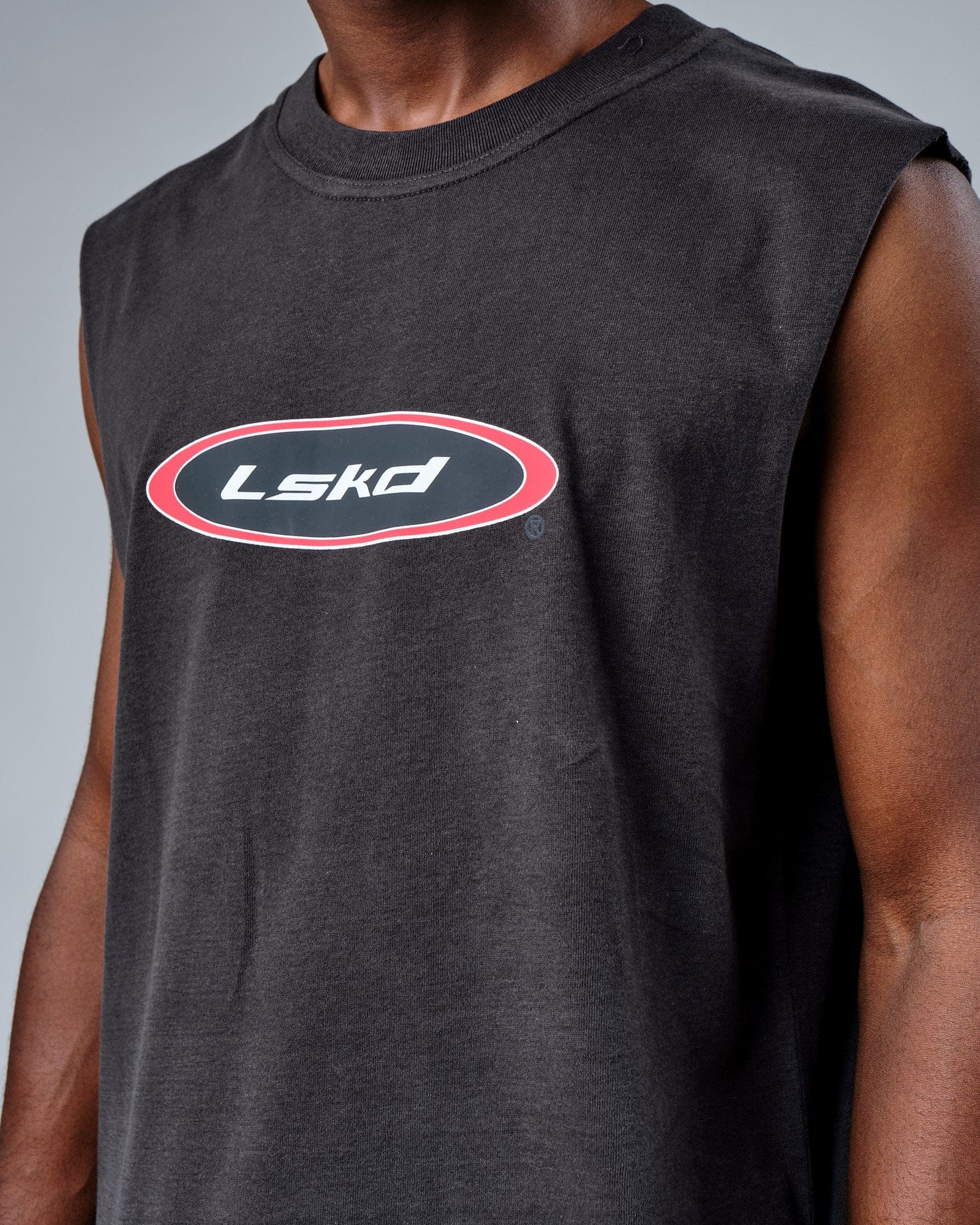 Model wearing Circa 2003 Heavyweight Vintage Fit Tank - Phantom