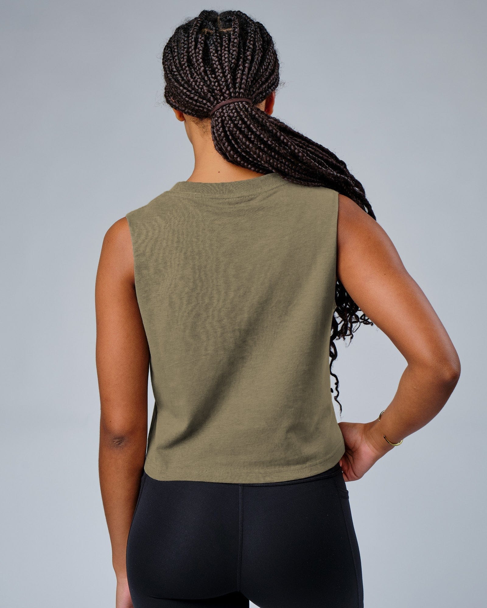 Model wearing Circa 2003 Muscle Tank - Laurel Oak