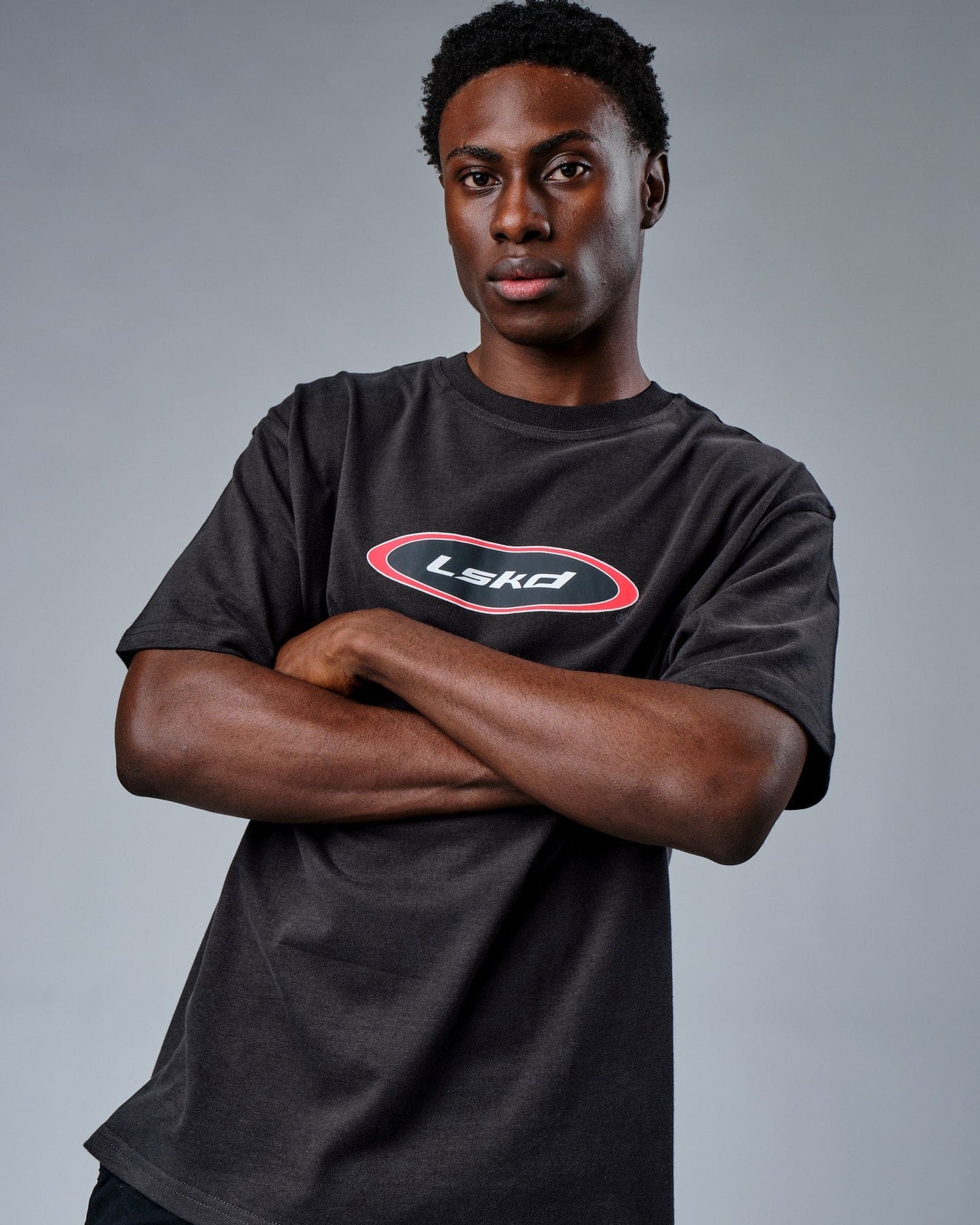 Model wearing Circa 2003 Heavyweight Vintage Fit Tee - Phantom