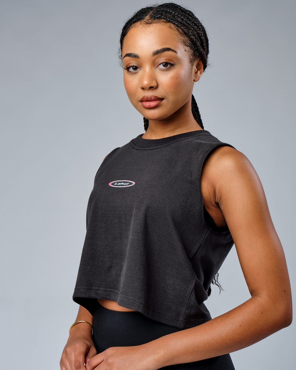 Model wearing Circa 2003 Muscle Tank - Phantom