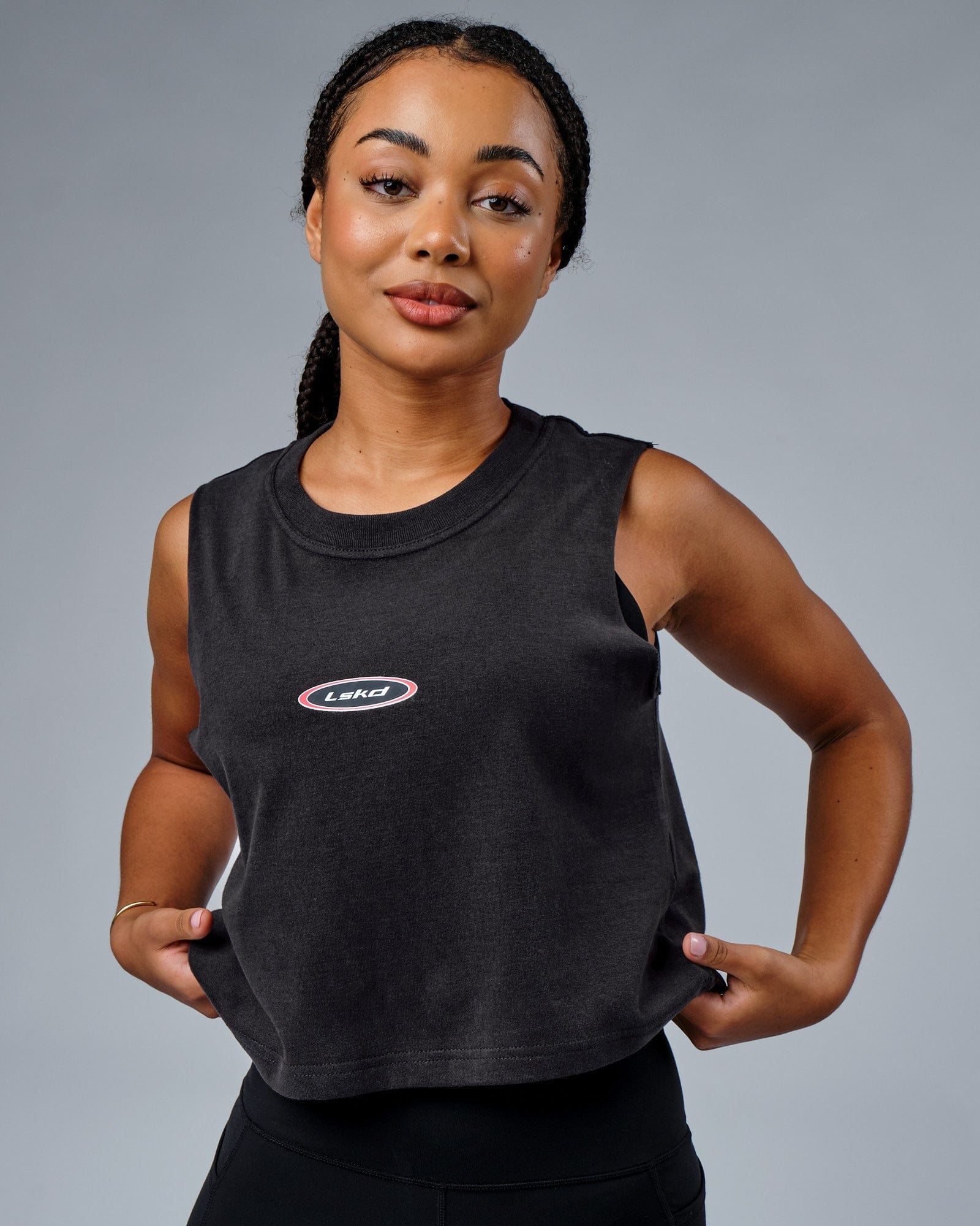 Model wearing Circa 2003 Muscle Tank - Phantom