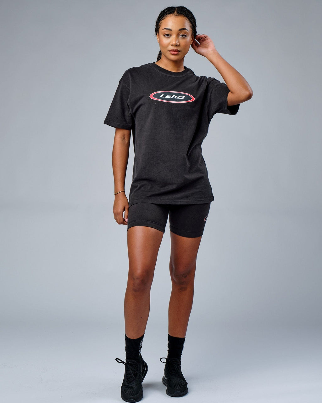 Model wearing Circa 2003 Bike Short - Phantom