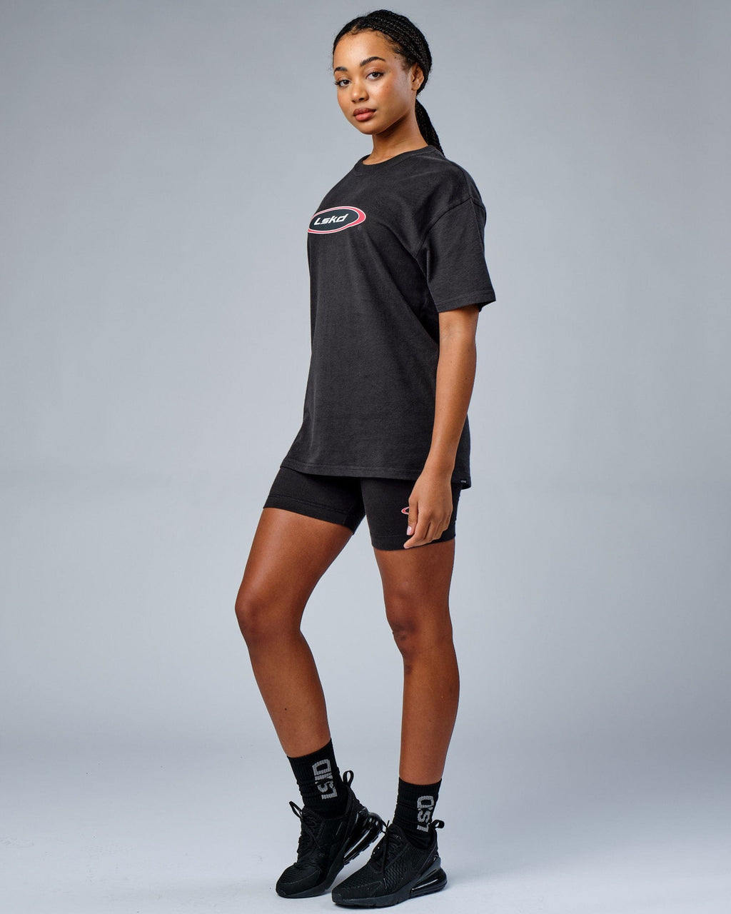 Model wearing Unisex Circa 2003 Heavyweight Vintage Fit Tee - Phantom