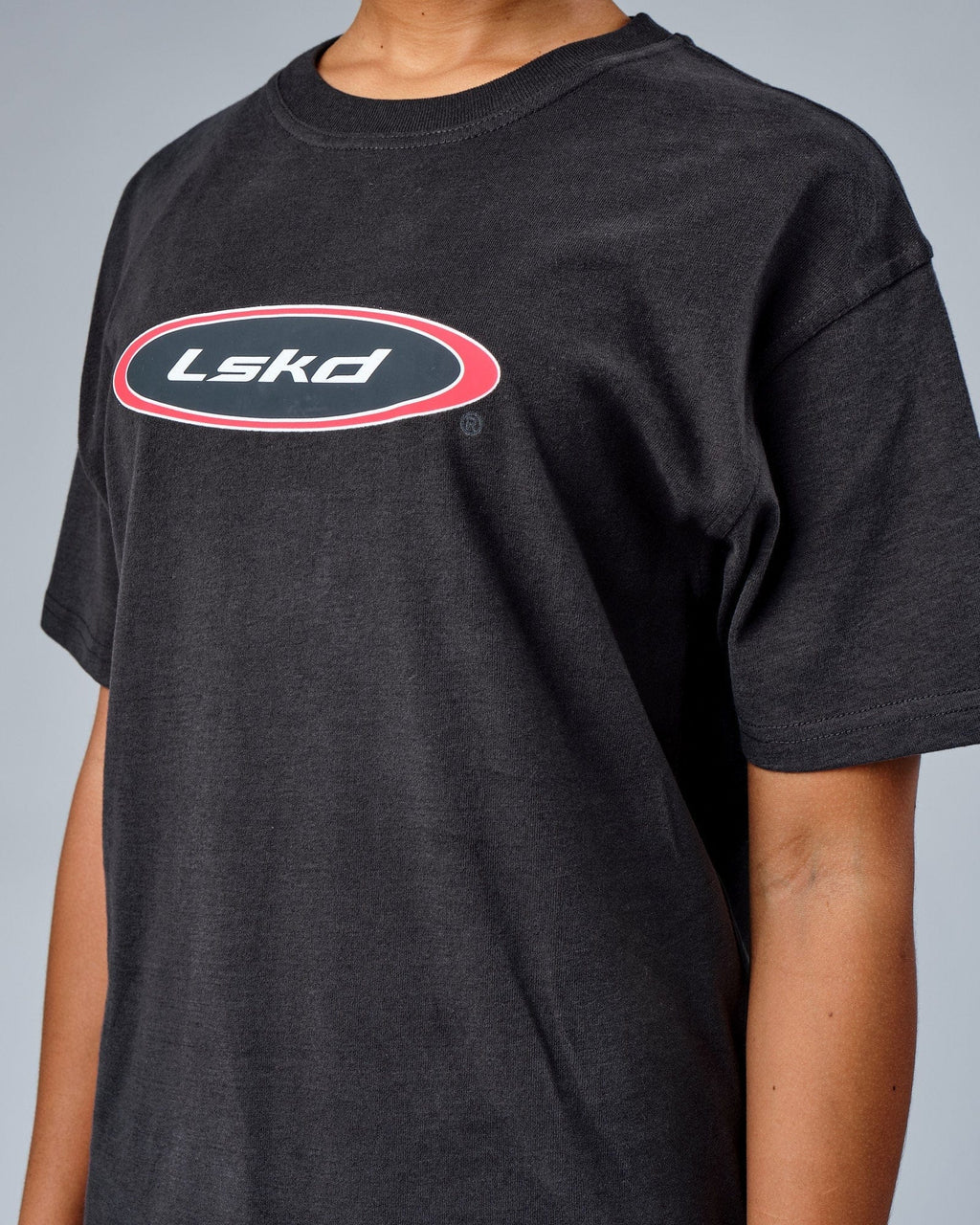 Model wearing Unisex Circa 2003 Heavyweight Vintage Fit Tee - Phantom