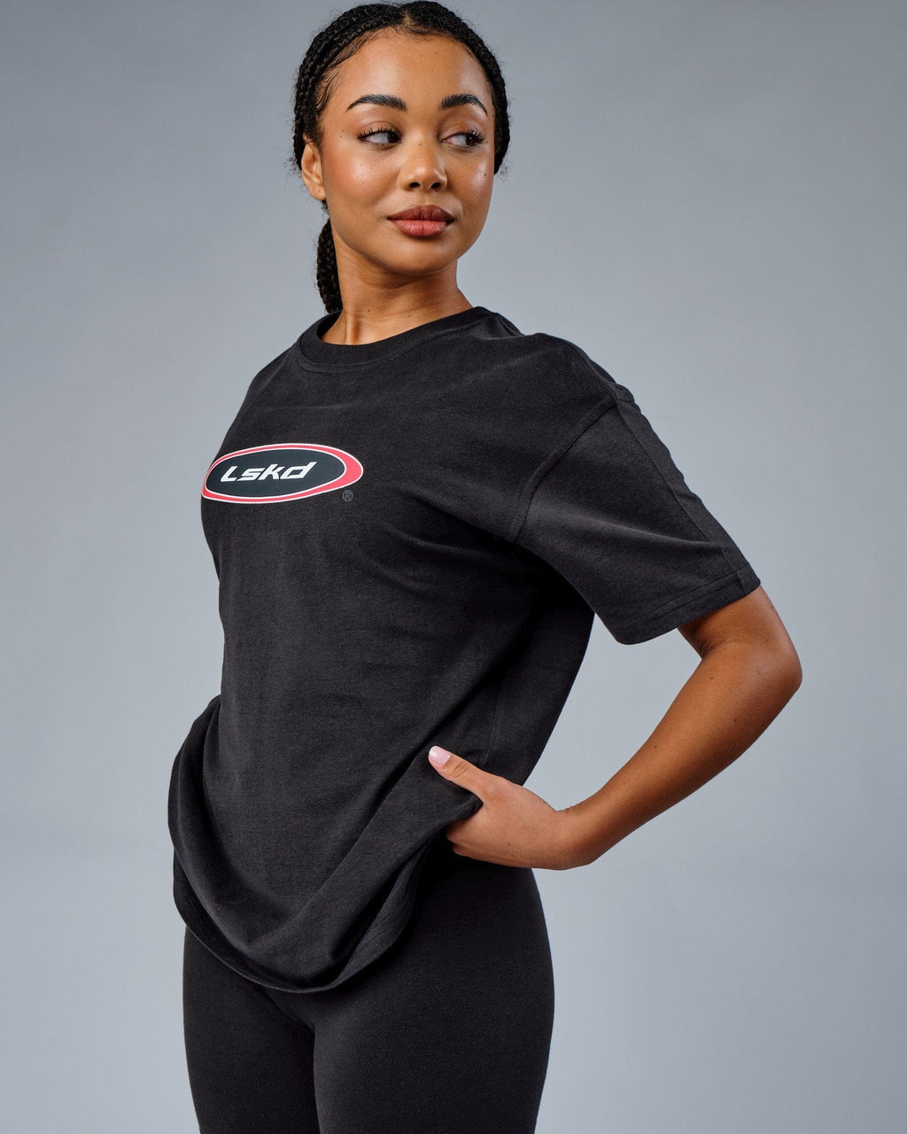 Model wearing Unisex Circa 2003 Heavyweight Vintage Fit Tee - Phantom