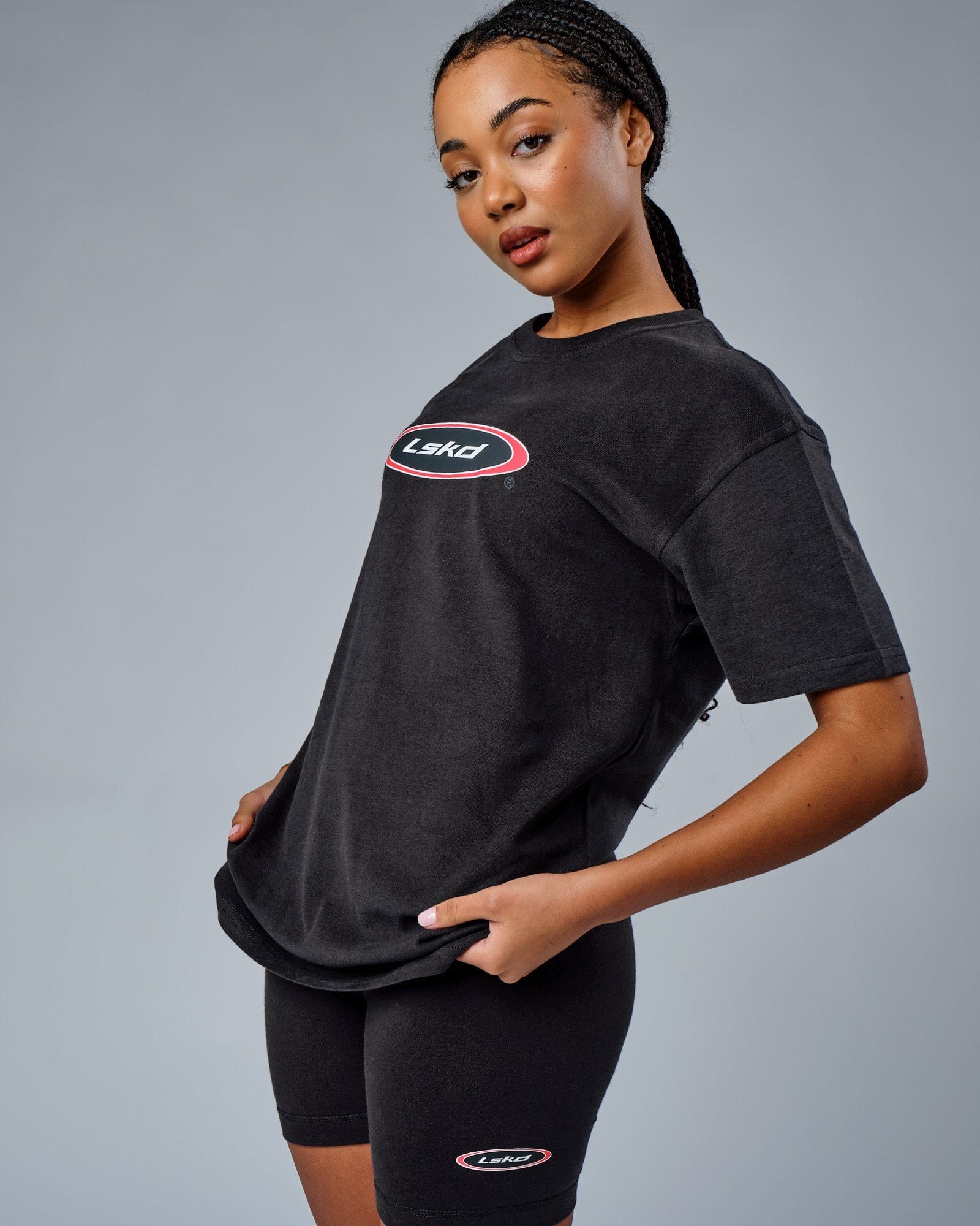 Model wearing Unisex Circa 2003 Heavyweight Vintage Fit Tee - Phantom