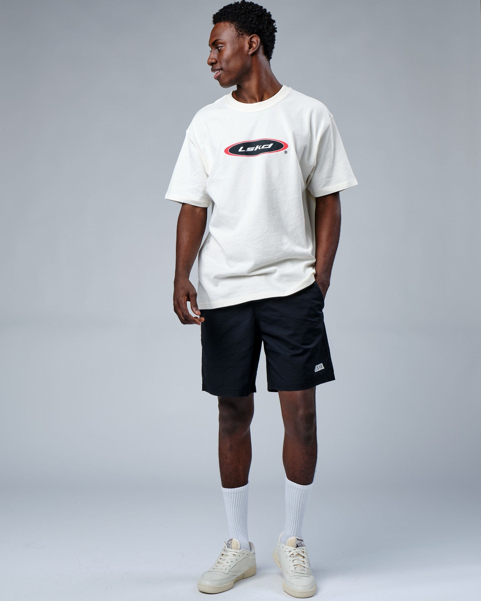 Model wearing Circa 2003 Heavyweight Vintage Fit Tee - Cream