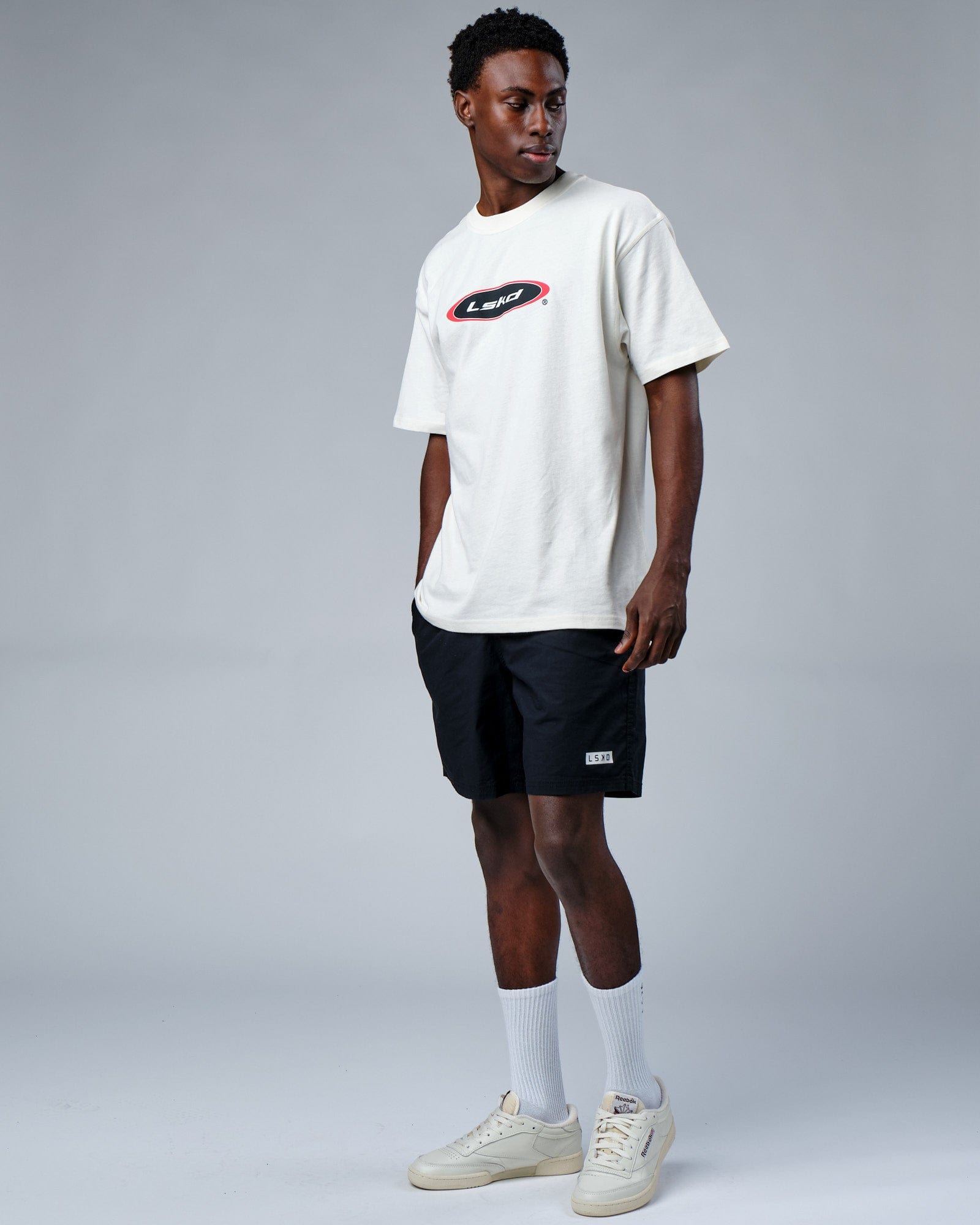 Model wearing Circa 2003 Heavyweight Vintage Fit Tee - Cream