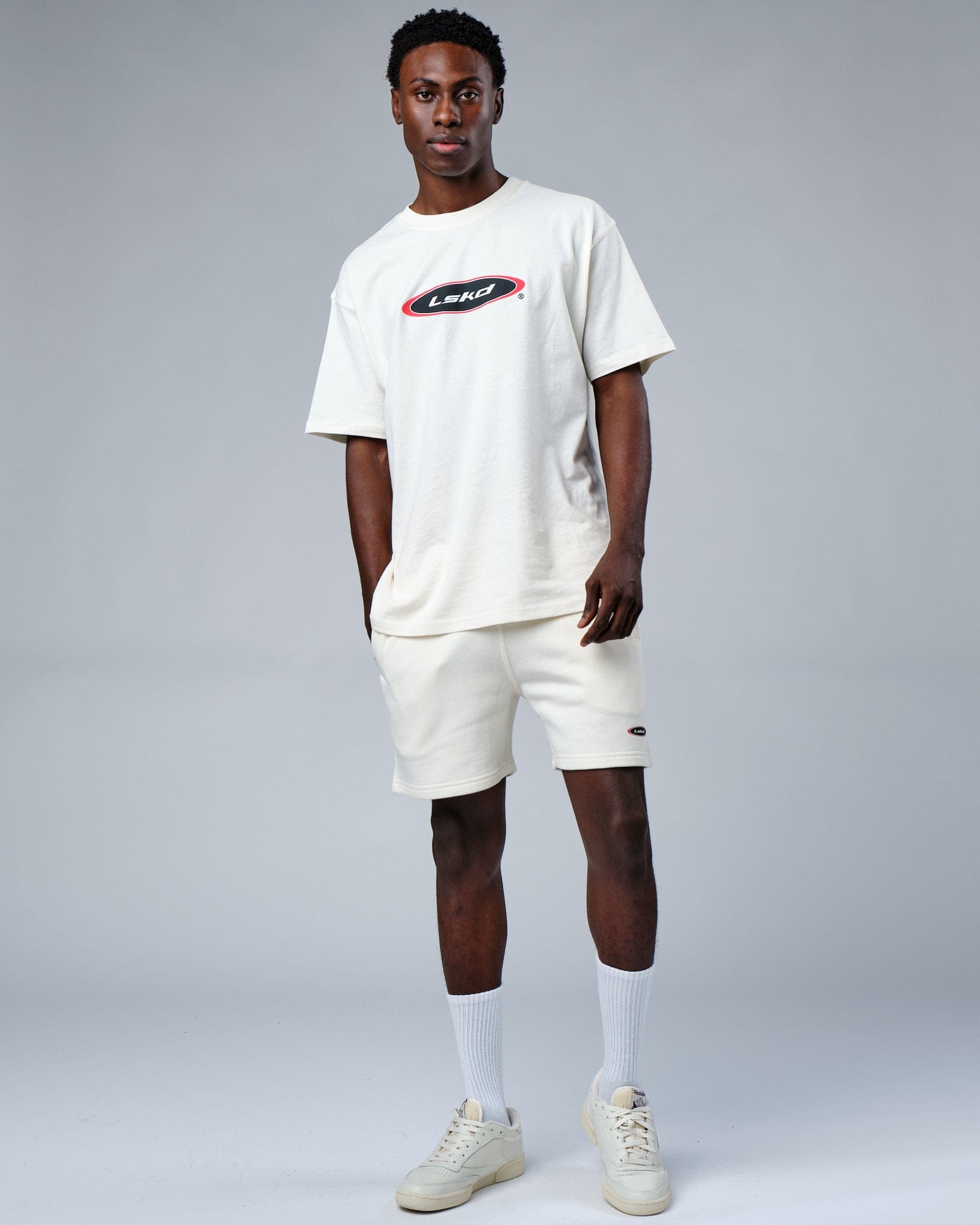 Model wearing Circa 2003 Heavyweight Vintage Fit Tee - Cream