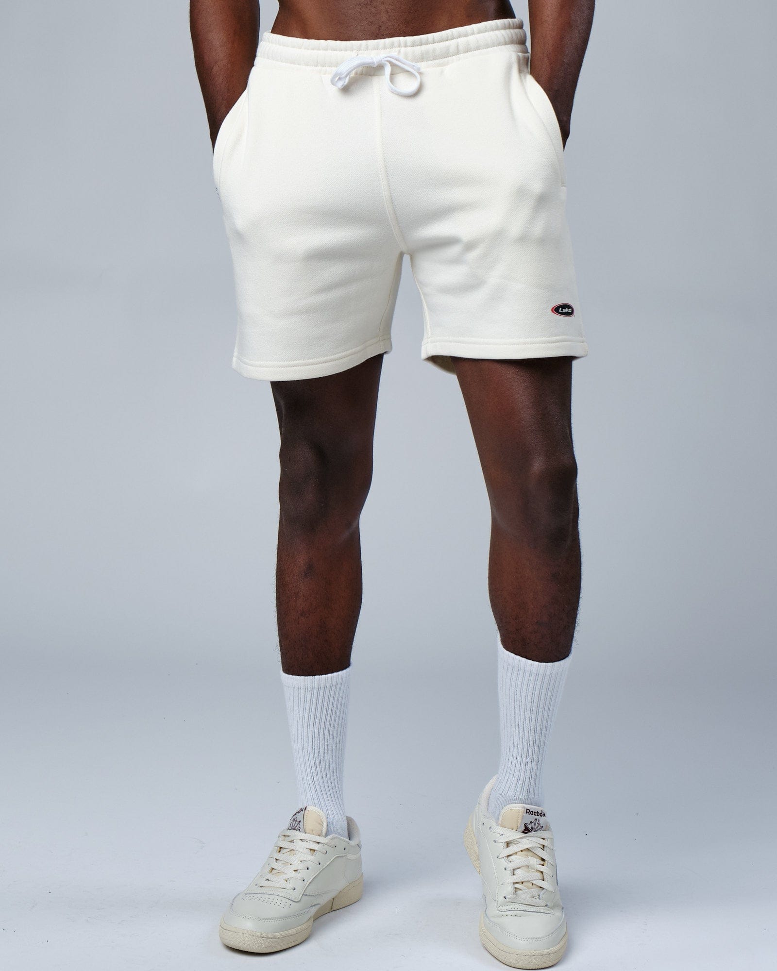 Model wearing Circa 2003 Track Short - Cream