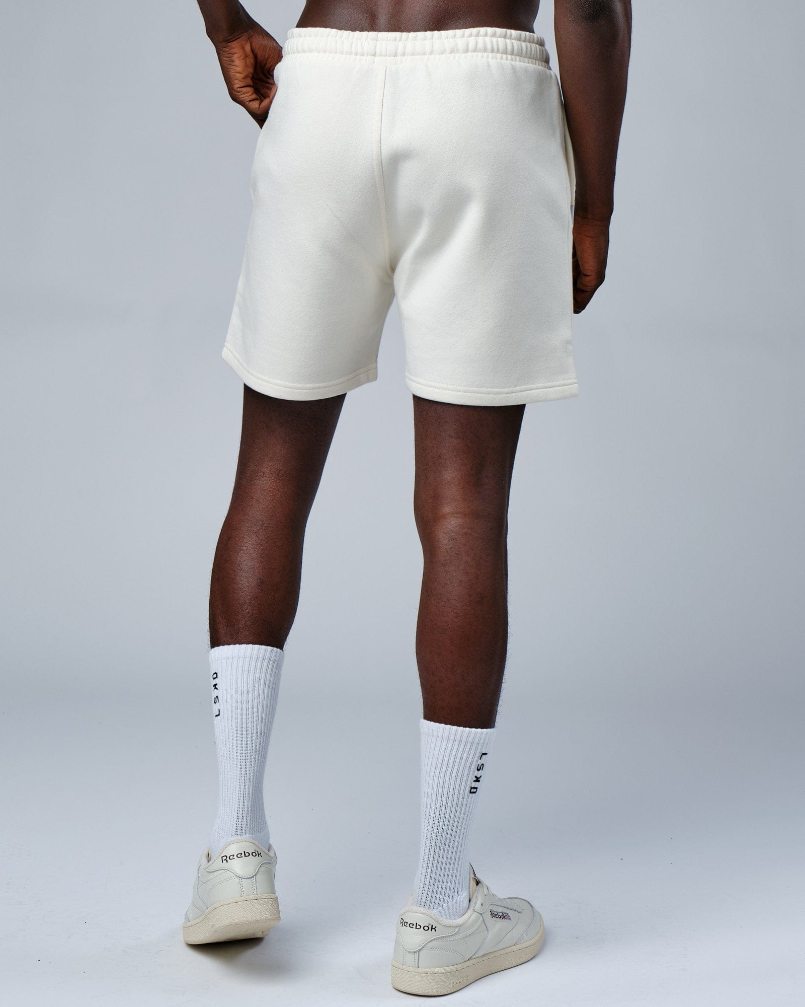 Model wearing Circa 2003 Track Short - Cream