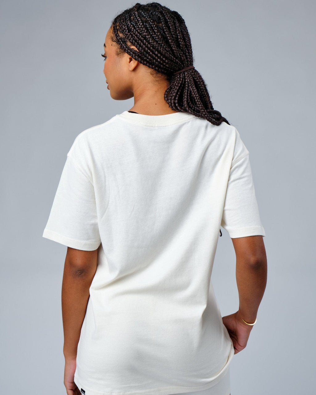 Model wearing Unisex Circa 2003 Heavyweight Vintage Fit Tee - Cream