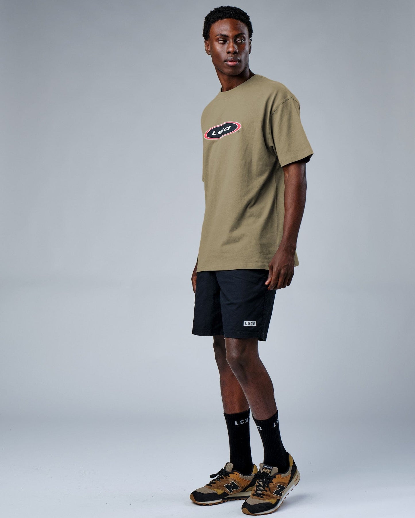 Model wearing Circa 2003 Heavyweight Vintage Fit Tee - Laurel Oak