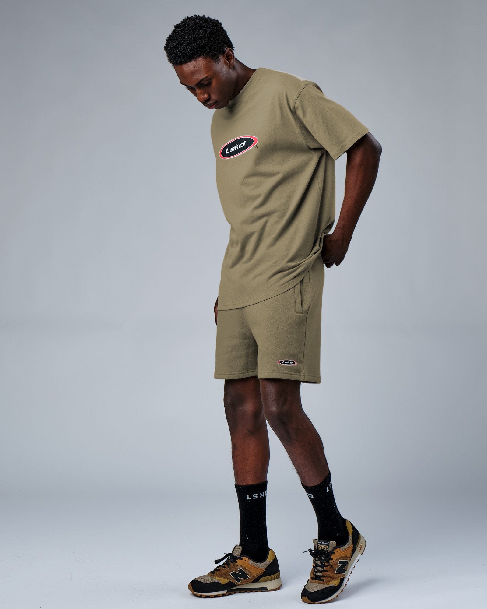 Model wearing Circa 2003 Heavyweight Vintage Fit Tee - Laurel Oak