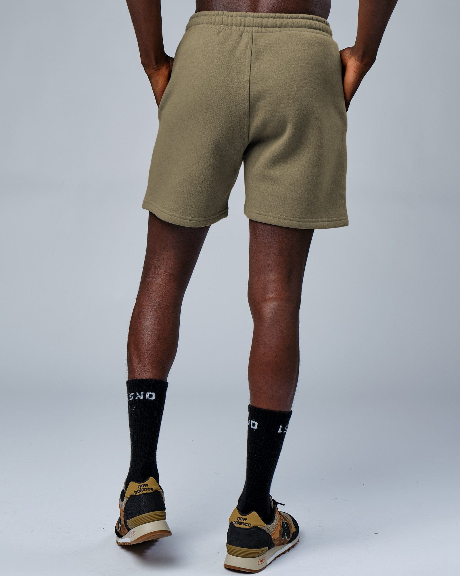 Model wearing Circa 2003 Track Short - Laurel Oak