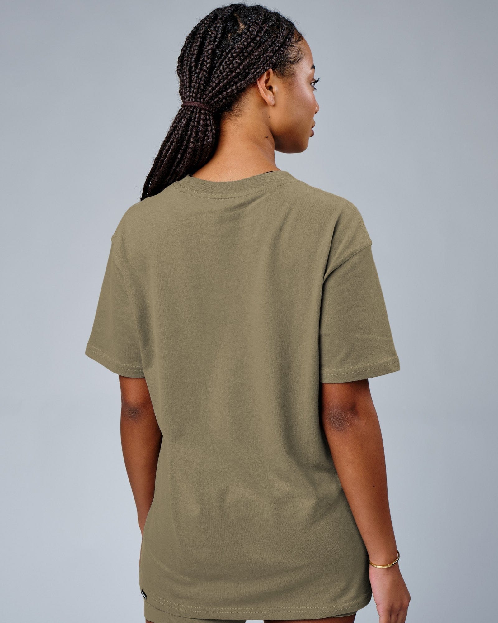 Model wearing Unisex Circa 2003 Heavyweight Vintage Fit Tee - Laurel Oak