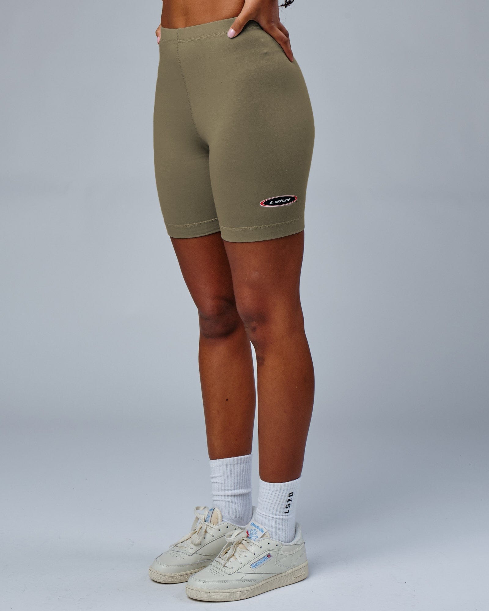 Model wearing Circa 2003 Bike Short - Laurel Oak