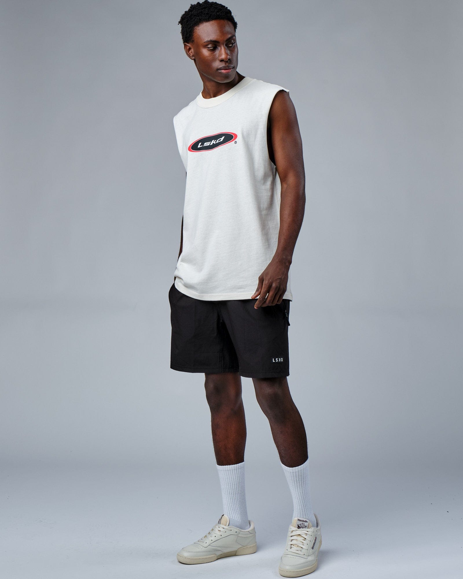 Model wearing Circa 2003 Heavyweight Vintage Fit Tank - Cream