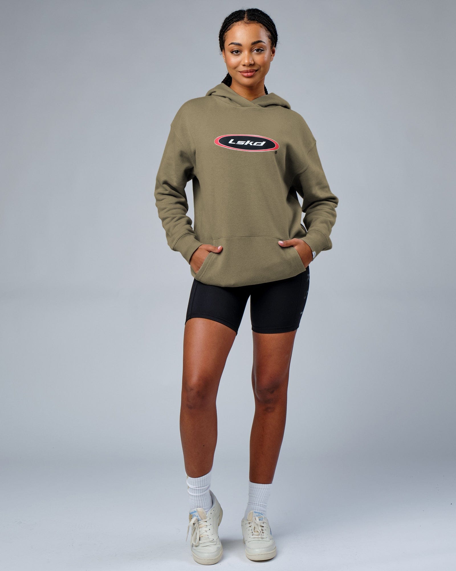 Model wearing Unisex Circa 2003 Oversize Hoodie - Laurel Oak