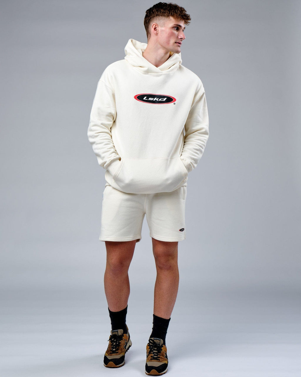 Model wearing Circa 2003 Oversize Hoodie - Cream