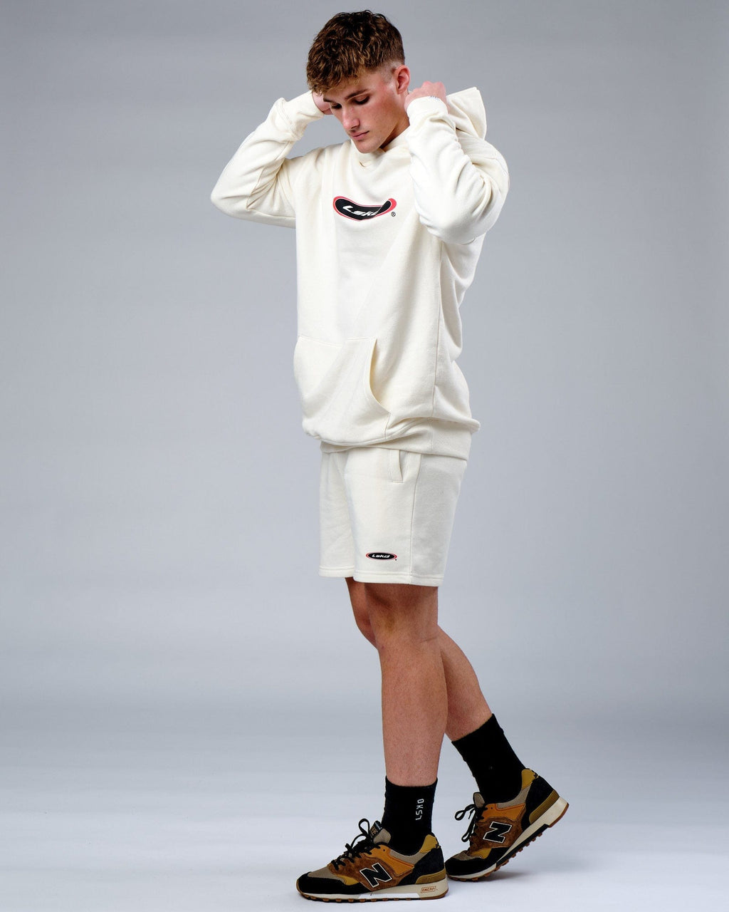 Model wearing Circa 2003 Oversize Hoodie - Cream