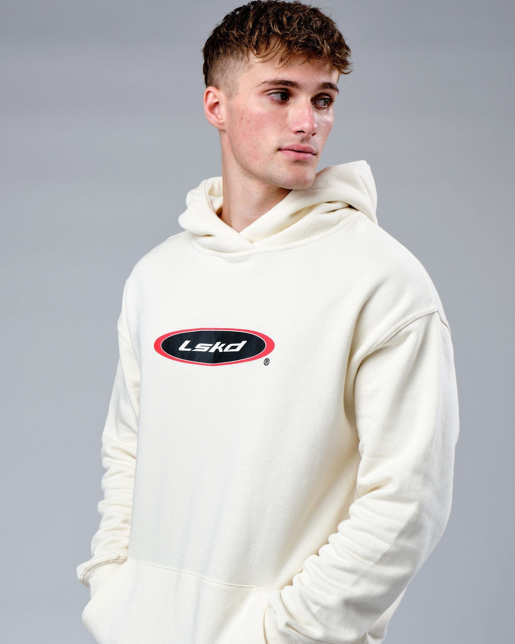 Model wearing Circa 2003 Oversize Hoodie - Cream