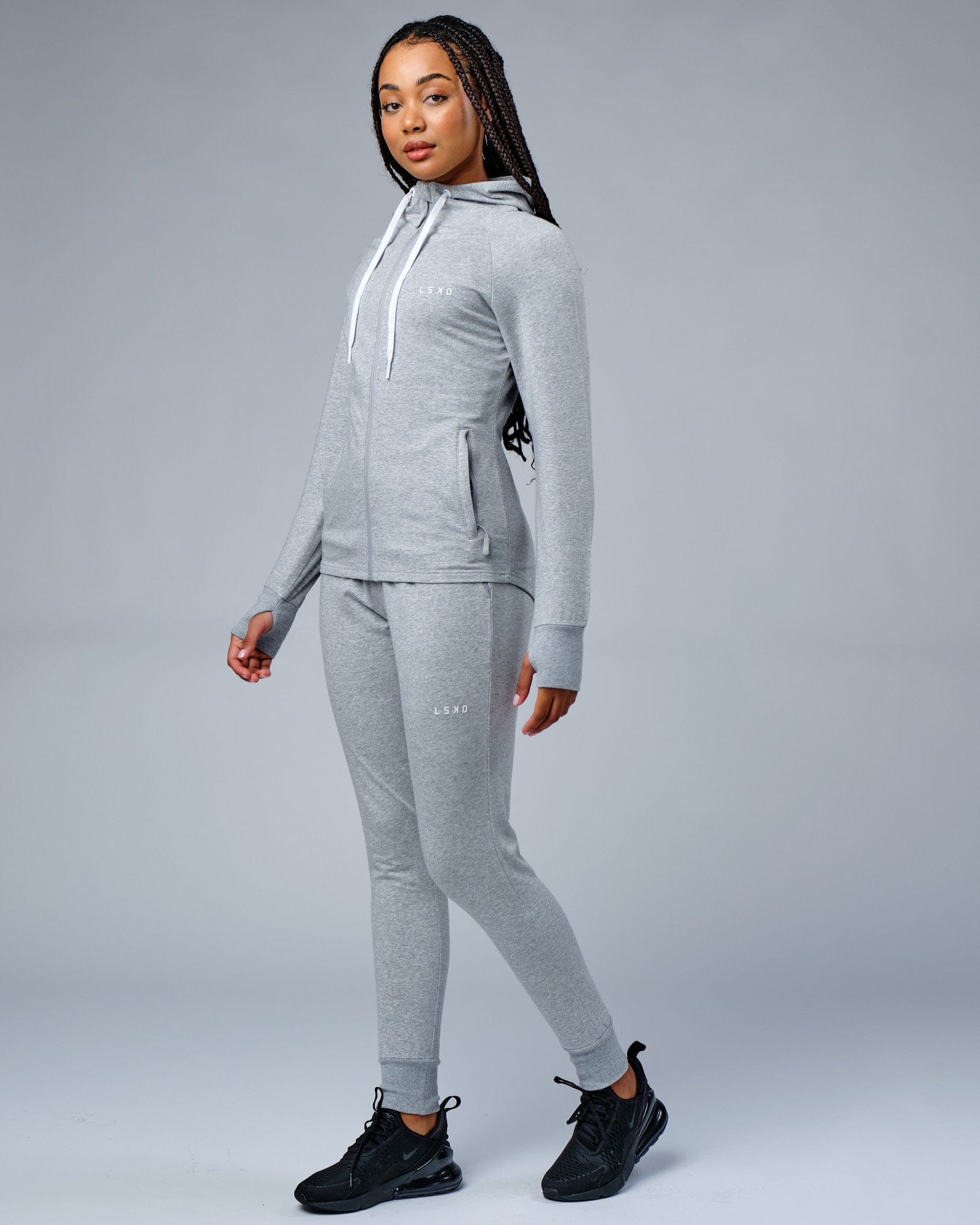 Model wearing PB Jogger - Lt Grey Marl