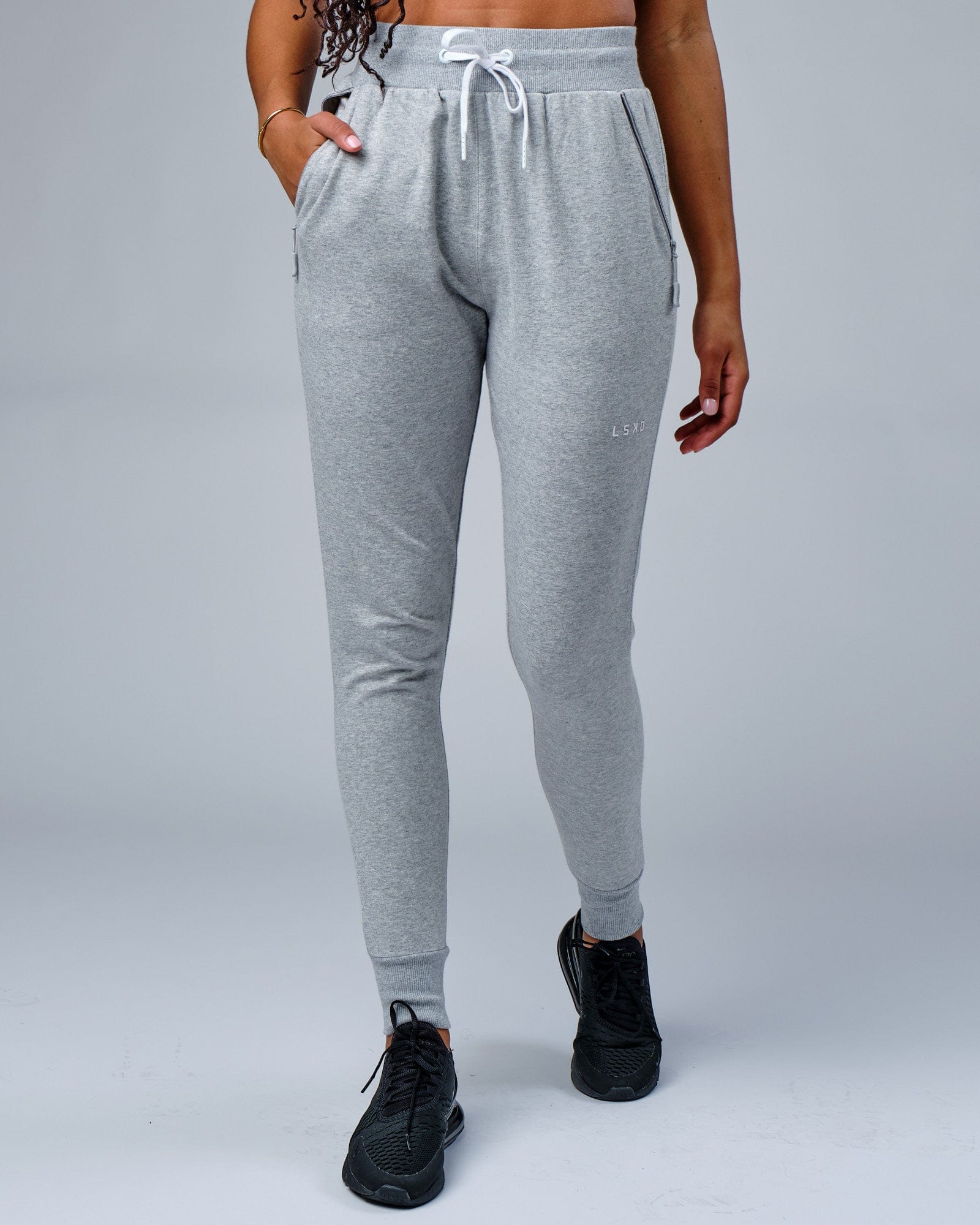 Model wearing PB Jogger - Lt Grey Marl