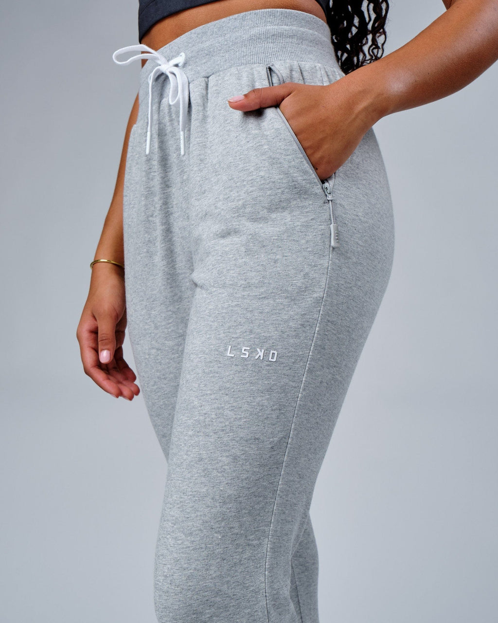 Model wearing PB Jogger - Lt Grey Marl