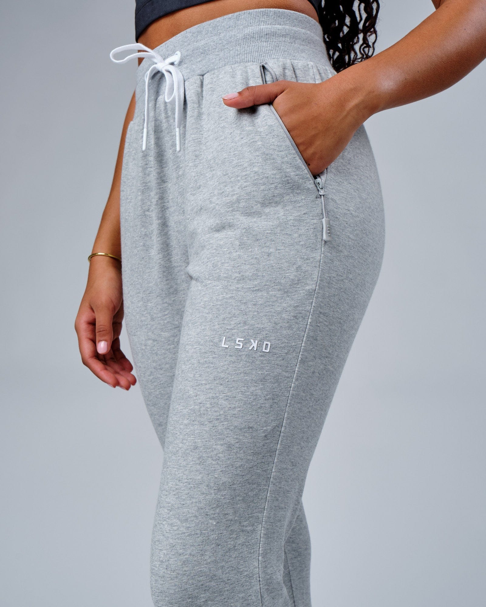 Model wearing PB Jogger - Lt Grey Marl