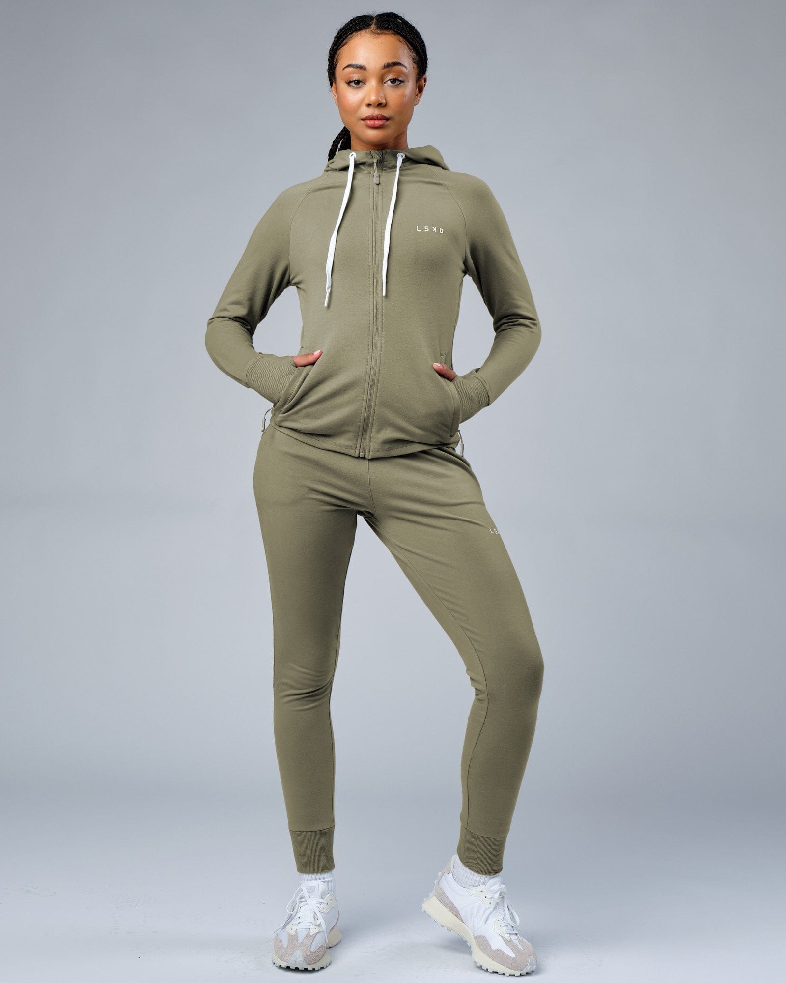 Model wearing PB Jogger - Dusty Olive