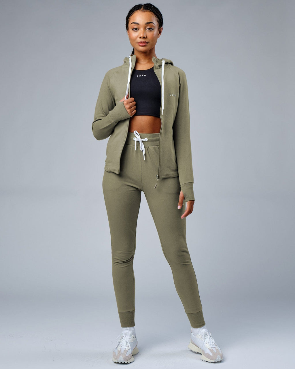 Model wearing PB Jogger - Dusty Olive